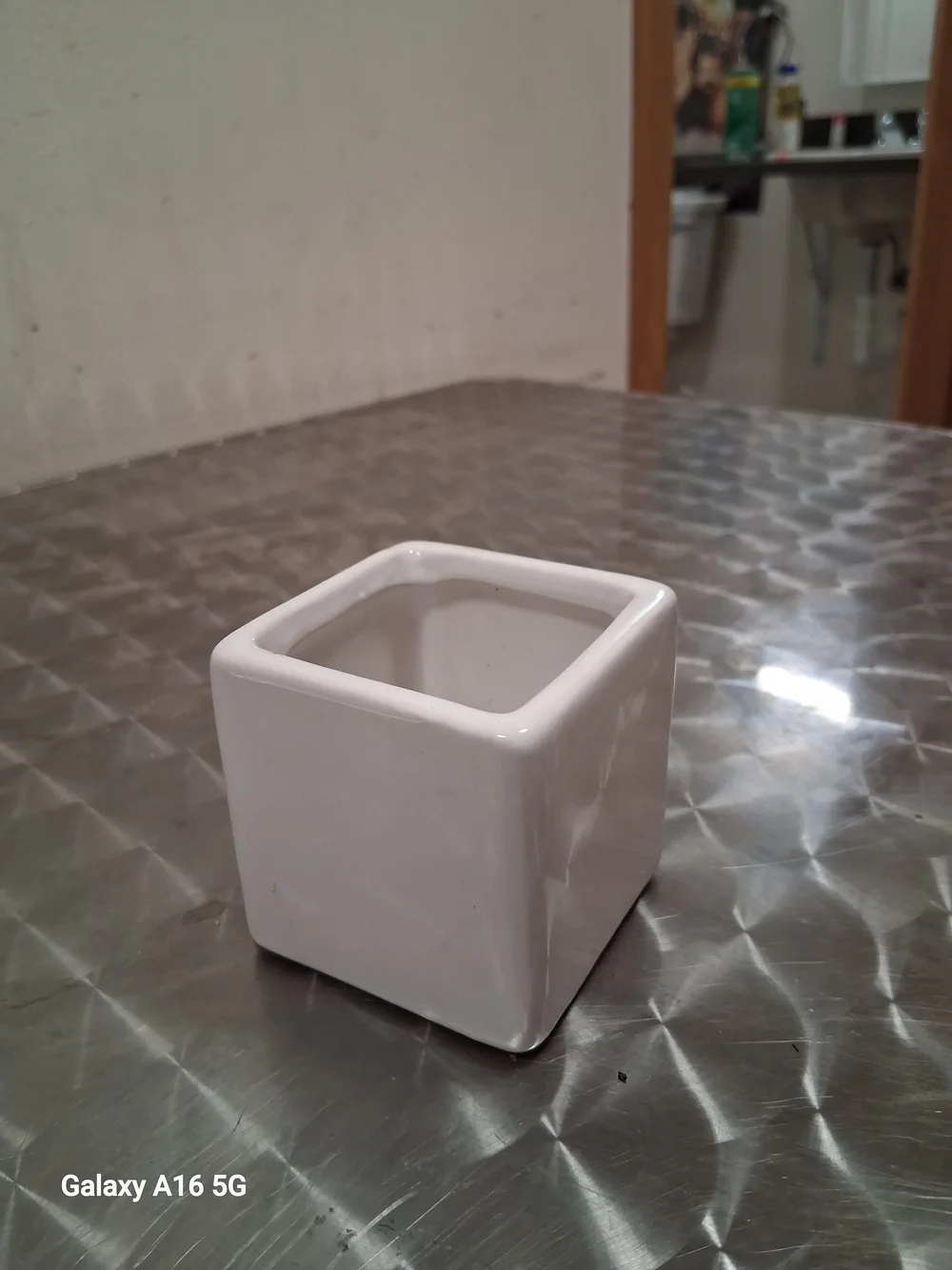 White Ceramic Square Planter Pot - Minimal Home Art